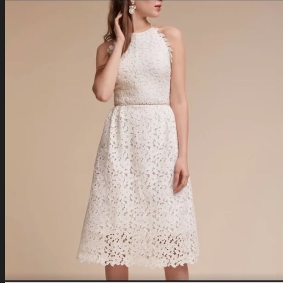 BHLDN Dresses & Skirts - BHLDN Anthropologie , halter lace, summer wedding, bridal shower, size 4